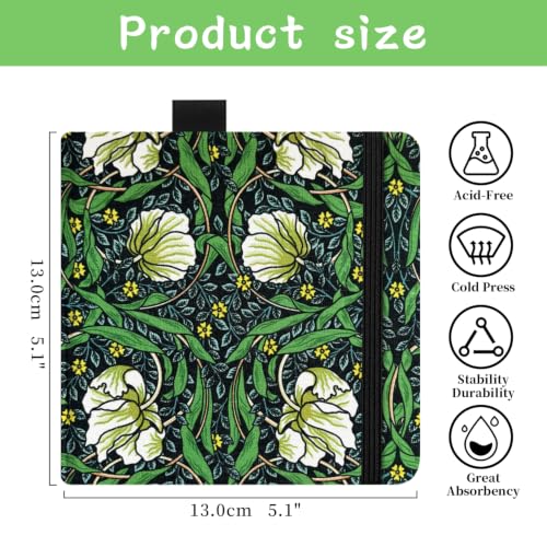 5x5 Watercolor Sketchbook,Mixed Media Pad,Travel Portable Drawing Journal - color: Morris Vine