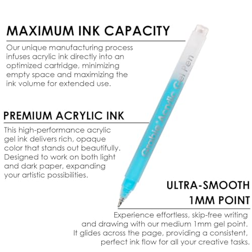 Grabie Acrylic Gel Pens Coloring Kit with Book, Pack of 12 Forest Colors | 1.0mm Medium Tip Gel Pens, Great for Adult Coloring & Journaling, Smooth Colors for Creative Art, Gift Set for Art Lovers - color: Forest Colors
