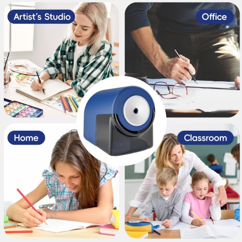 deli Electric Pencil Sharpener,Heavy Duty Pencil Sharpener, Blue - color: Blue