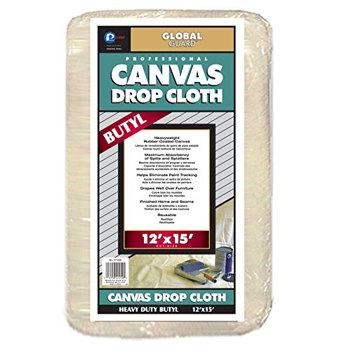 Premier 12' x 15' Butyl Coated Canvas Drop Cloth 10 oz, 41250