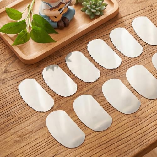 Elegaperma 14pcs Stainless Steel Clay Scraper, Serrated Rib Tool for Pottery, Steel Pottery Rib Tools for Ceramics Texturing Artists Modeling Potter, Oval