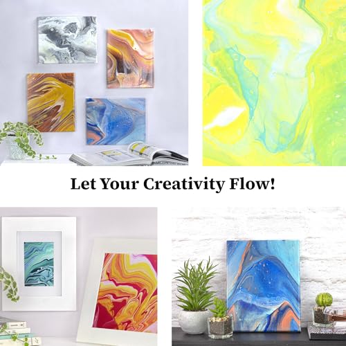 DecoArt Fluid Art Ready-to-Pour Paint Set – Neon Blast Colors, Set of 6 (4 fl oz Bottles) – Neon Acrylic Pouring Paints for Canvas, Wood & Fluid Art DIY Projects - color: Multi- Neon Blast