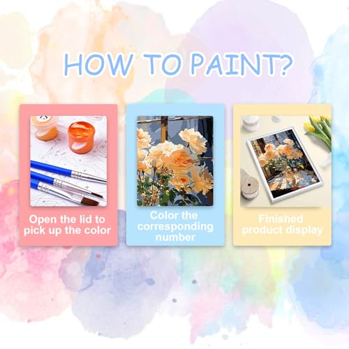 HITO Flower Paint by Number for Adult, Floral Paint by Numbers for Adults - color: Flower