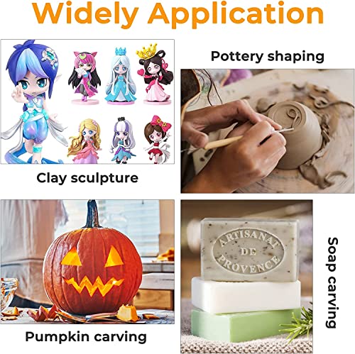 Jetmore 12 Pack Clay Tools Kit, Pottery Tools & Sculpting Tools, Polymer Modeling Clay Cutters Sculpture Set for Carving, Ceramics, Molding, DIY | Polymer clay tools support shaping, trimming and detailing, Clay cutters suit ceramics, modeling, molding an