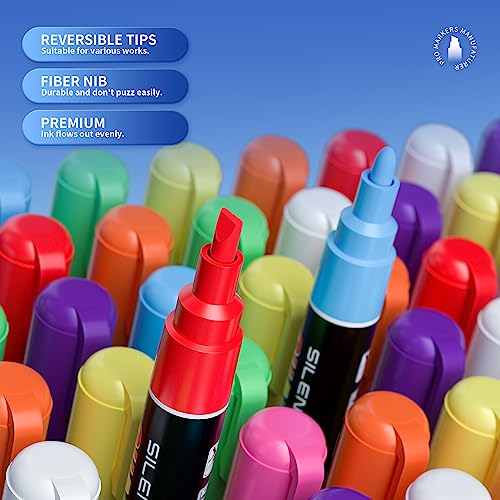 SILENART Pink Chalk Markers 2 Pack - Pink Dry Erase Markers Pen - Liquid Chalk Markers for Chalkboard, Window, Glass, Mirror, Blackboard - color: Pink, style: 3mm Tip - 2 Pack