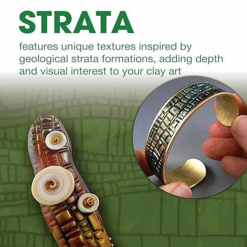 AVES Co Rubber Texture Clay Stamps Strata Texture - Versatile for All Types - style: Strata