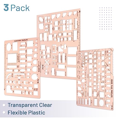 Mr. Pen- House Plan, 3 pcs, Interior Design and Furniture Templates - color: Pink, size: 3 pcs