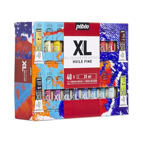 PEBEO Pébéo Fine XL Oil Paint Set, Complementary Colours, 40 x 20 ml + Brush - size: 40 x 20 ml + Brush
