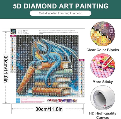 Dragon Diamond Art Kits for Adults,Diamond Painting Kits for Beginner - color: Dragon Book