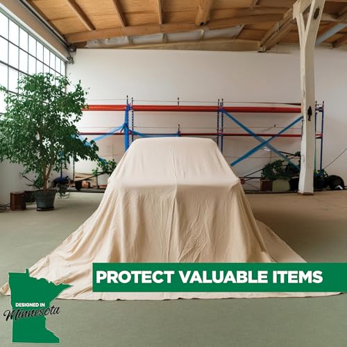 All Purpose Canvas Drop Cloth by EZ Drop - Cotton Duck Dropcloth Tarp for Painting, Construction Debris, Floor & Furniture Protection, Heavy Duty Cover Against Paint, Dust, Dirt (20 ft. x 30 ft.)