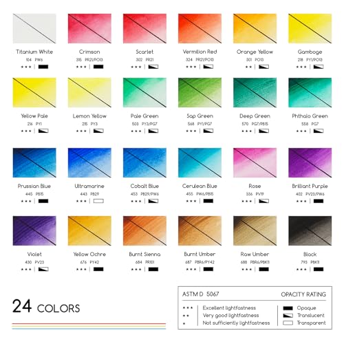 MEEDEN Watercolor Paint Tubes Set: 24 x 12ml (0.4 oz) Colors Painting Set | Non Toxic Water Color Paint Art Supplies for Adults Beginners Students - color: 24 Colors