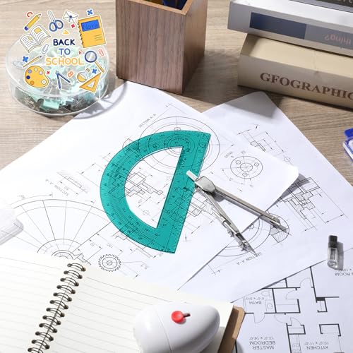 EBOOT Student Geometry Set, 180 Degree Protractor Compass 6",Turquoise | Swing Arm Protractor Ruler Compass, Geometry Drawing Tools for Measuring Angles, School Classroom Math Supplies - color: Turquoise