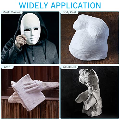 Preboun 50 Pack Plaster Cloth Gauze Bulk for Craft Art, 4 Inch x 180 Inch | Ideal Paper Mache Belly Casting Mask Making, Plaster Strips School Classroom Back to School Art Projects - size: 4 Inch X 180 Inch