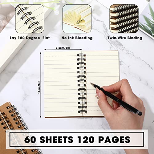 Jutom 18 Pcs Small Spiral Notebook Memo Pad 3x5, Kraft Color - color: Kraft Color