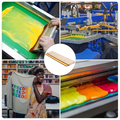 HARFINGTON Screen Printing Squeegee 14 Inch 70 Durometer Polyurethane Blade Wooden Handle Ink Scraper for Screen Printing Fabric Printmaking