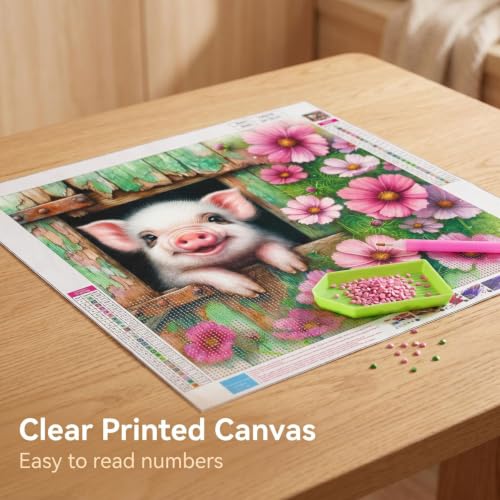 WUSARPLY Pig Diamond Painting Kits for Adults Beginner - color: YA016