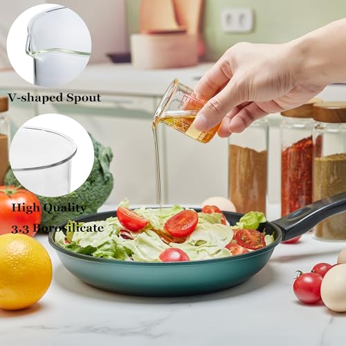 High Borosilicate Glass Measuring Cup-V-Shaped Spout,Glass Measuring Beaker for Kitchen or Restaurant, Easy to Read, 60 ML (2 Oz)-Pack of 2 - size: 60ml (2oz) - Pack of 2