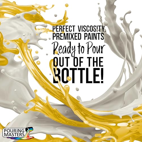 Pouring Masters Sunflower Yellow Ready to Pour Acrylic Pouring Paint - Premium 8-Ounce Pre-Mixed Fluid Acrylic Paint - Fluid Art Supplies for Canvas, Wood, Paper, Tile & Rocks - color: Sunflower Yellow