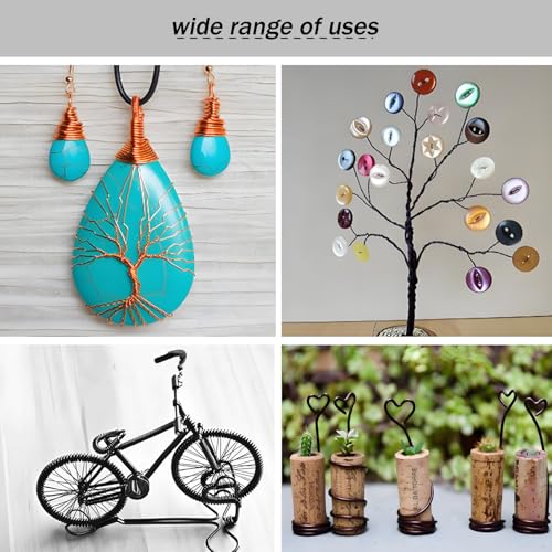 Aluminum Craft Wire, 3mm×11m Bendable Metal Wire for Jewelry Making, Sculpting, Floral Making, Wreath Making, Crafting, Wire Wrapping, Christmas Ornaments (Black) - color: Black