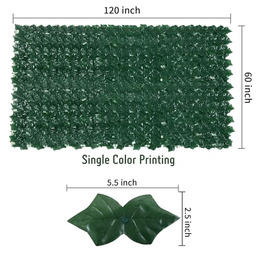 Jinwu Artificial Ivy Privacy Fence Screen (2 Rolls, Total 59x118 inch), Expandable Faux Privacy Fence with 80 pcs Zip Ties, Decoration for Outdoor Garden, Solid-Color Sweet Potato Leaf (Budget) - size: 59x118 inch(Type 3)