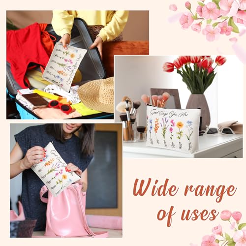12 Pcs Christian Makeup Bags for Women, Bible Verse Cosmetic - style: Elegant Style