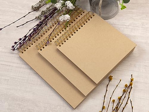 potricher 12 x 12 Inch Large DIY Scrapbook Photo Album 80 Pages, Yellow - color: Yellow, size: 12 Inch 80 Pages