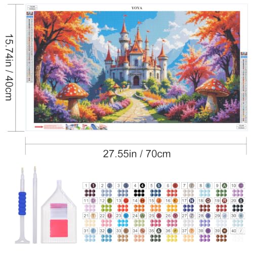 YOYA Large Diamond Art Kits for Adults, Castle 5D Large Diamond Painting - color: Castle 500