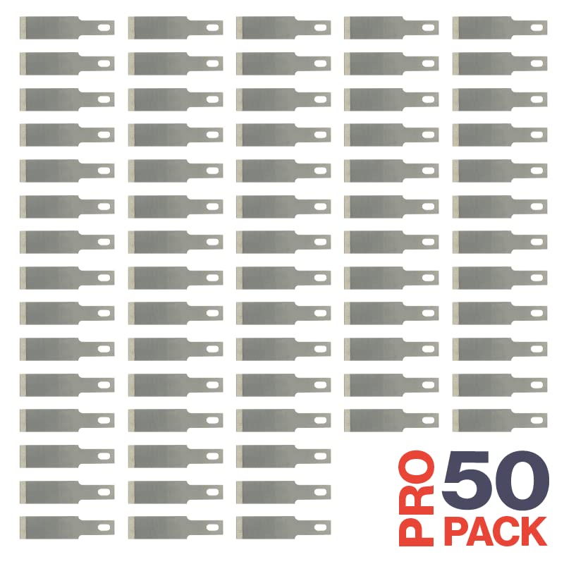 Excel Blades #17 50-Pack Chisel Craft Knife Blades, Carbon Steel, USA Made - size: Pack of 50