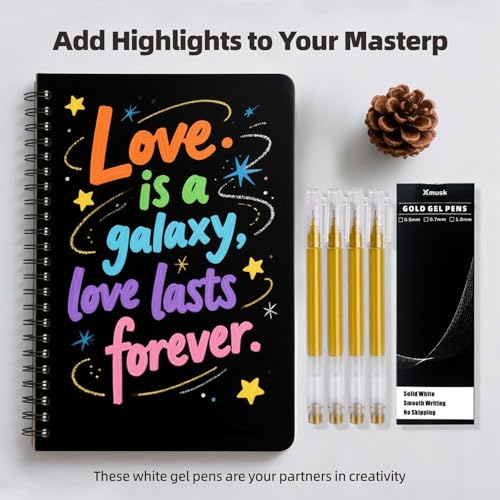 4 Pack Gold Gel Pens with 1.0mm Fine Tip for Black Paper Drawing - style: 4 Gold x 1.0 mm