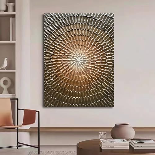 NANKAI Art Hand Painted Dark Yellow Thick Texture Abstract Oil Painting Gradual Texture Abstract Wall Art Painter House Wall Decorative Art 40x28 inches - color: Nkhb123