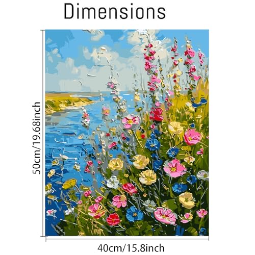 YarnMate Wild Flowers Paint by Numbers for Adults,Paint by Number for Adults Beginner,Easy Acrylic Paint by Number on Canvas for Relax and Home Wall Decor 16X20 Inch (Without Frame) - color: MT22463