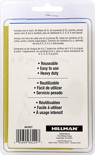 Hillman 847027 3-Inch Numbers, Letters, and Punctuation Combo Stencil Set