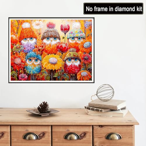 Reofrey DIY Diamond Art Kits for Adults Colorful Owl, Full Drill Round Rhinestone Diamond Painting Kits for Adults, Cross Stitch Embroidery Canvas for Crafts Home Wall Decor 12x16 inch/ 30x40cm - color: Colorful Owl