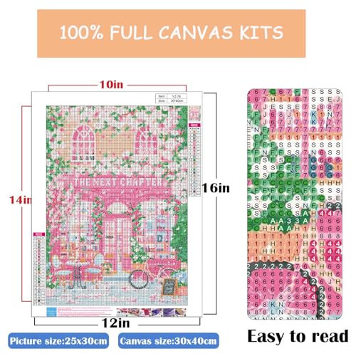 Eterkosu Pink Shop Diamond Art Kits for Adults,Beginner 5D Diamond Painting - color: pink shop