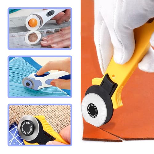 Mesee 10 Pieces Rotary Cutter Blade Set 28mm Rotary Blades Replacement Refill Round Cutting Blades Quilting Tool Accessory for Scrapbooking Sewing Fabric Paper Arts Crafts