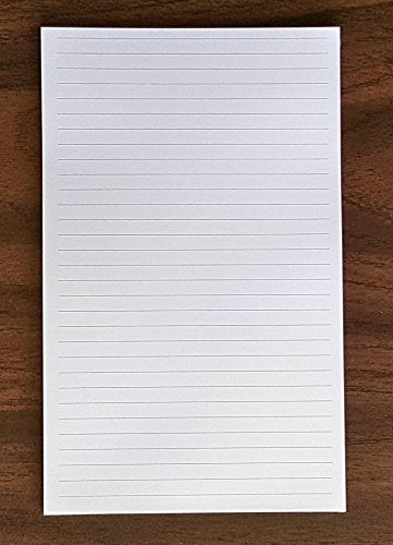 Lined Note Pad, 1/4” Spacing, Quantity 1, 50 Sheets, 5” x 8”. | Lined writing pads with cardboard backing and glue binding. Ink-friendly heavyweight paper. Archival quality. - size: Lined Note Pad (1/4”)