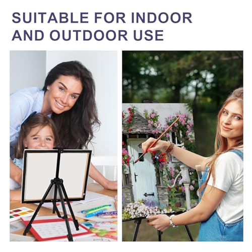 AROIC 6 Pack Painting Display Easel Stand Portable Adjustable | Metal Tripod Artist Canvases Height from 20 to 66 In Extra for Table-Top/Floor, Draw and Display, Black with 6 Storage Bag - style: 6P