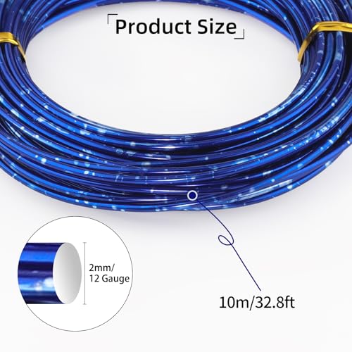 12 Gauge Aluminum Craft Wire for Jewelry Making, 32.8FT Bendable Metal Wirefor Bonsai Armature(Navy Silver) - color: Navy Silver