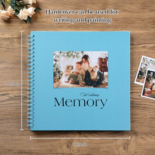 potricher 12 x 12 Inch Large DIY Scrapbook Photo Album 40 Pages, Blue - color: Blue, size: 12 Inch 40 Pages