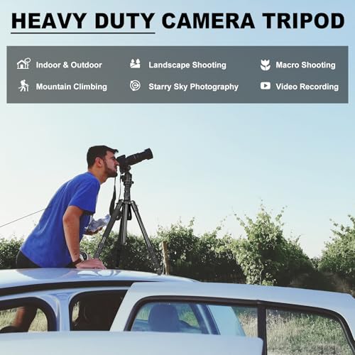 80/85 inches Heavy Duty Tripod for Camera Phone, 85" Camera Tripod Monopod - color: Black