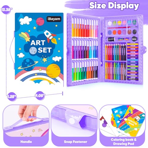 iBayam 149-Pack Drawing Kit Cute School Preppy Stuff Art Supplies, Ages 4+ - color: Purple