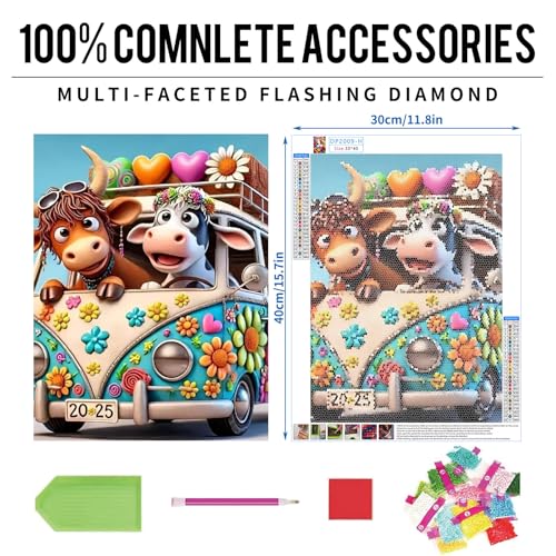 GREENCRUISE 9 Pack Diamond Painting Kits for Adults, 5D Diamond Art Kits for Beginners, DIY Full Drill Paint with Diamond, Home Wall Decor 12 x 12 Inch TYPE5 - color: TYPE5