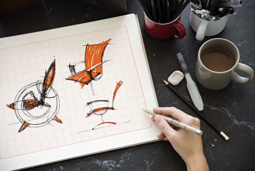 Design Ideation Grid PAD. Removable Sheet. Premium Paper. Smart-Bind Reinforced Lay Flat Binding. Orange Grid. (8.5" X 11") PAD-2550-TS (1 Book) - size: 1 PAD