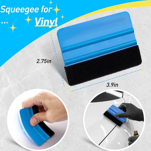 15PCS Window Tint Kit, Felt Squeegee for Vinyl, Window Tint Tools - size: 15 Pack