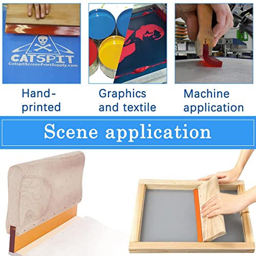 2 Pieces 2 Sizes Screen Printing Squeegee, 75 Durometer Wooden for Scraper Rubberwood Silk Print, 9.4 and 11.8 inch