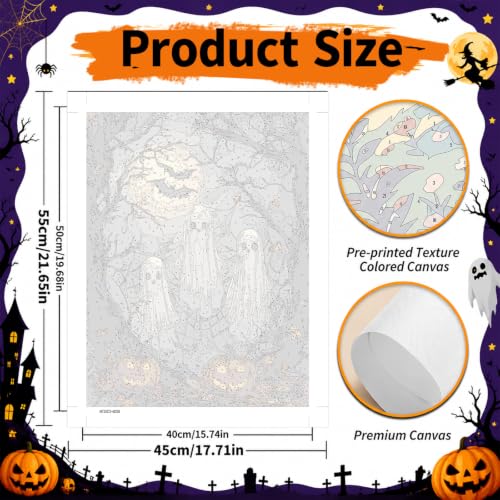 SUJINMEI Ghosts Paint by Numbers Kit for Adults Without Frame 16X20 inch | Halloween Adult Paint by Number Kits on Canvas, Halloween Painting by Numbers for Adults, Acrylic Paints for Home Wall Decor - color: MT23072-US