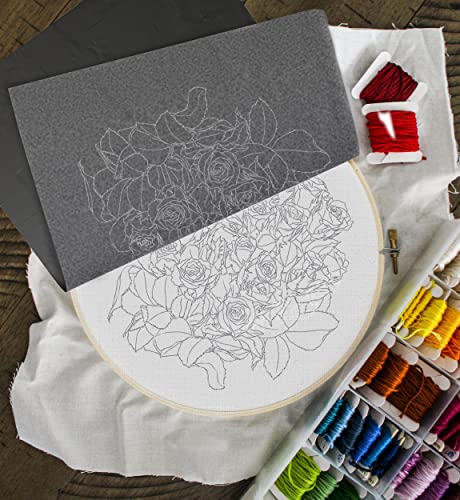 MyArtscape Graphite Transfer Paper Roll, Wax-Free, 17" x 15ft Transfer Roll with Graphite Transfer Paper, 20 Mixed Sheets - Erasable - Smudge-Free