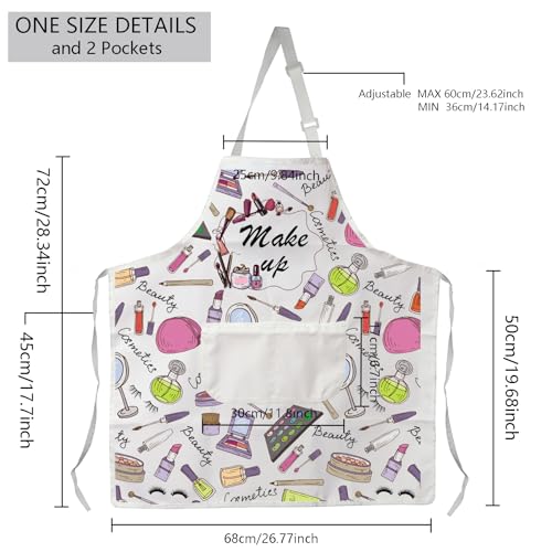 MBMSO Makeup Artist Aprons with Pockets Makeup Apron for Artist Esthetician Gift Cosmetology Student Gift Aprons - color: Makeup Artist Apron-w