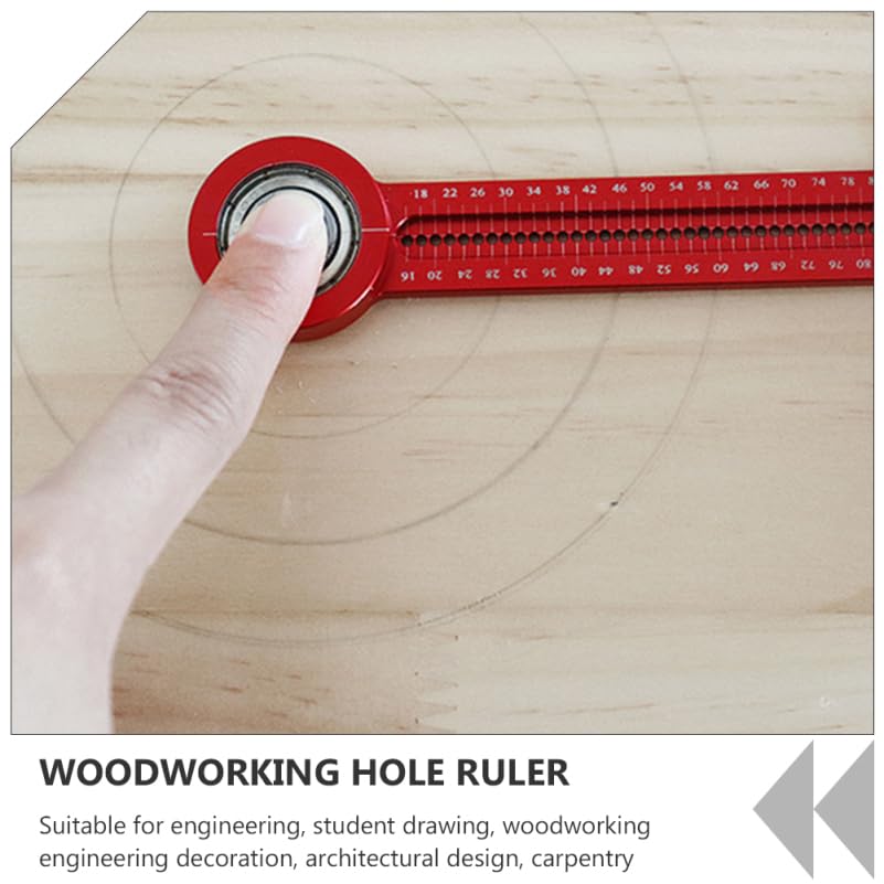Woodworking Compass Tool Portable Aluminum Alloy Hole Ruler Circle Drawing Ruler Precision Marking Gauge 5.74In for Carpentry Engineering Design