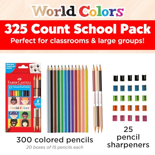 Faber-Castell World Colors Colored Pencil School Pack, Classroom Set - style: 300 Count School Pack
